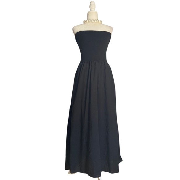 XiRENA Finnian Dress NWT Strapless Maxi Dress Poplin Skirt Black - Picture 4 of 14